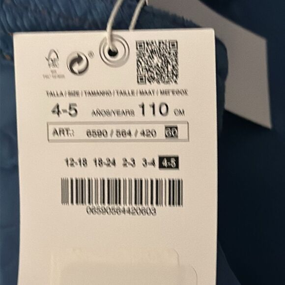 ZARA Kids | Blue | FINE WALED CORDUROY OVERALL DRESS - Picture 8 of 8